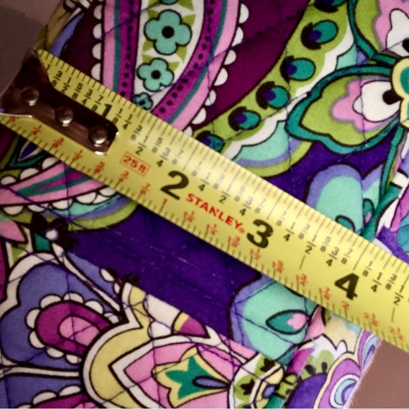 VERA BRADLEY Purple Turquoise Quilted Paisley Shoulder Bag Crossbody Adj. Strap - Picture 11 of 16